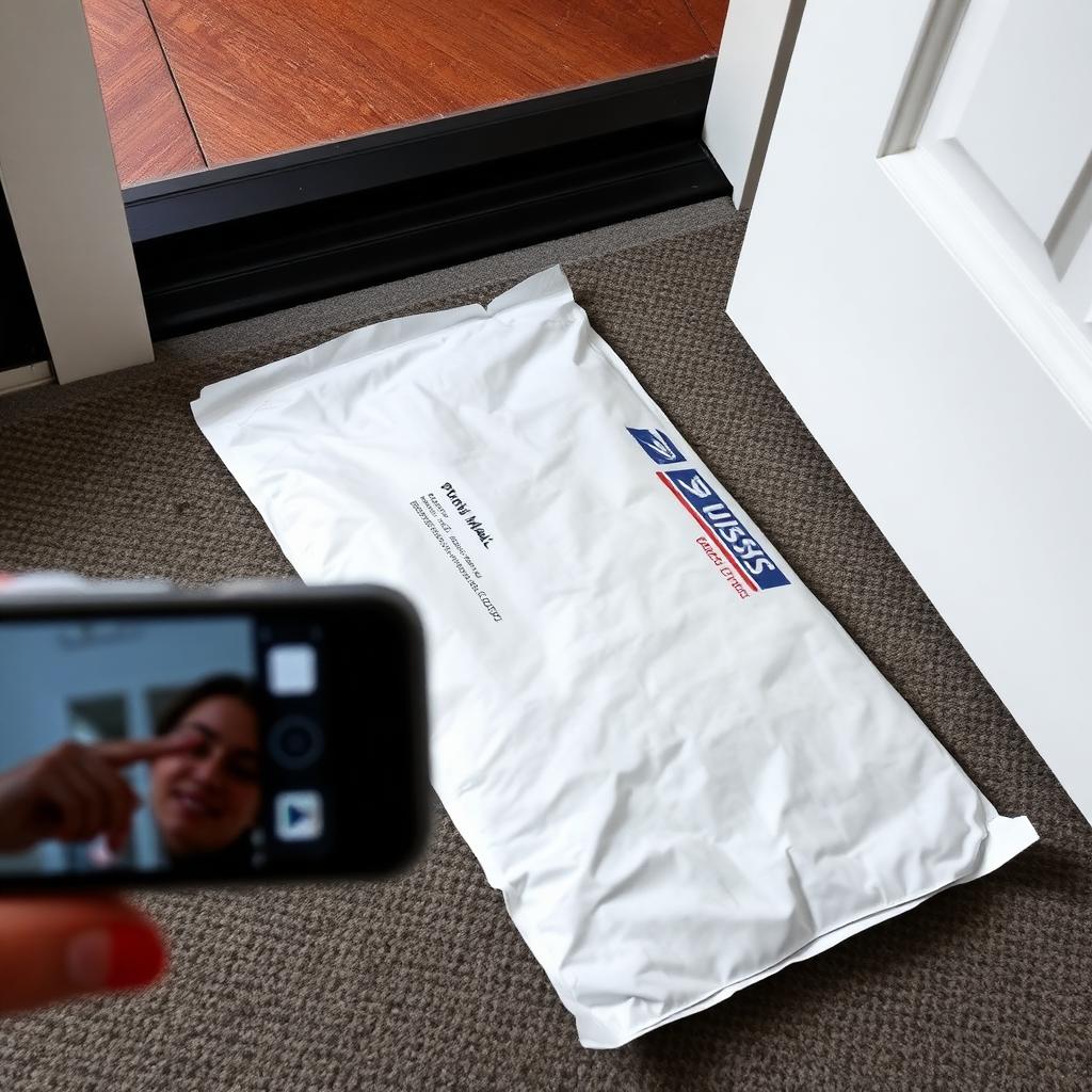 Discreet Mafia order on a London desk next to the original mailer, customer photo from Theo